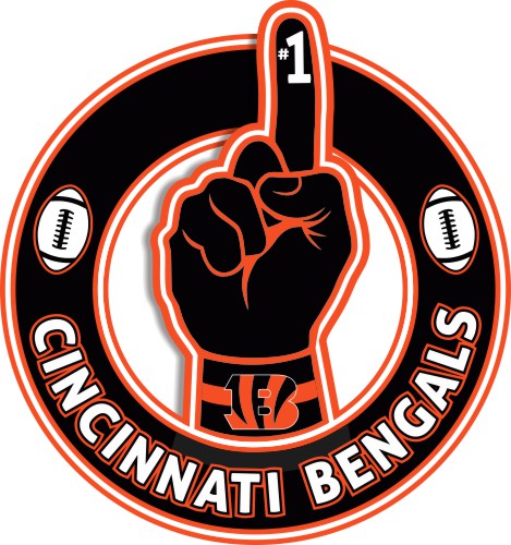 Number One Hand Cincinnati Bengals logo iron on paper